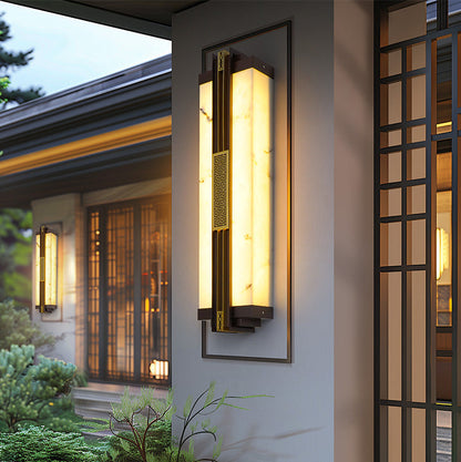 Chinese Marble Pattern Linear LED Wall Sconce Lamp