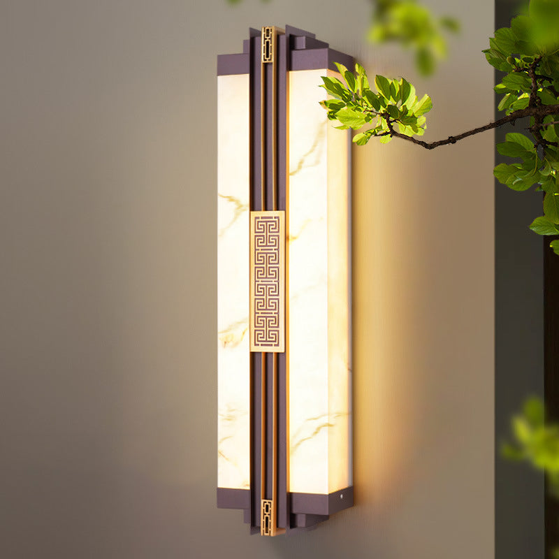 Chinese Marble Pattern Linear LED Wall Sconce Lamp