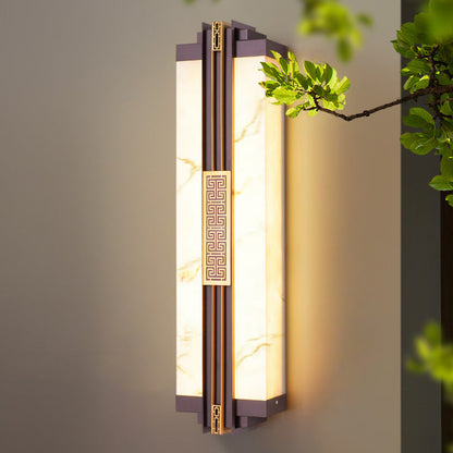 Chinese Marble Pattern Linear LED Wall Sconce Lamp