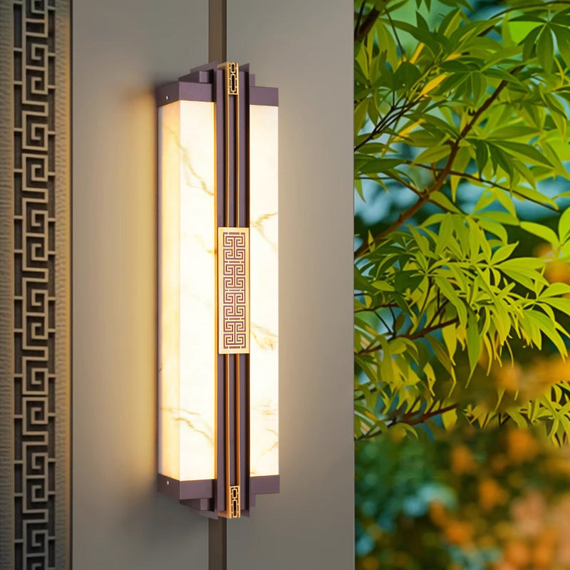Chinese Marble Pattern Linear LED Wall Sconce Lamp