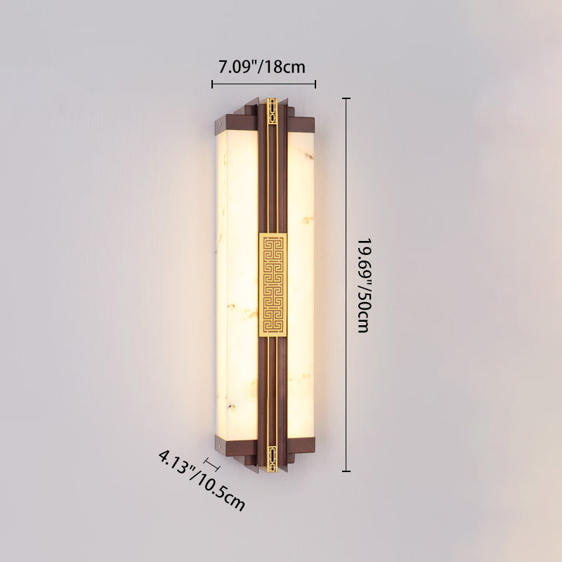 Chinese Marble Pattern Linear LED Wall Sconce Lamp