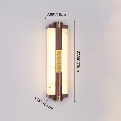 Chinese Marble Pattern Linear LED Wall Sconce Lamp