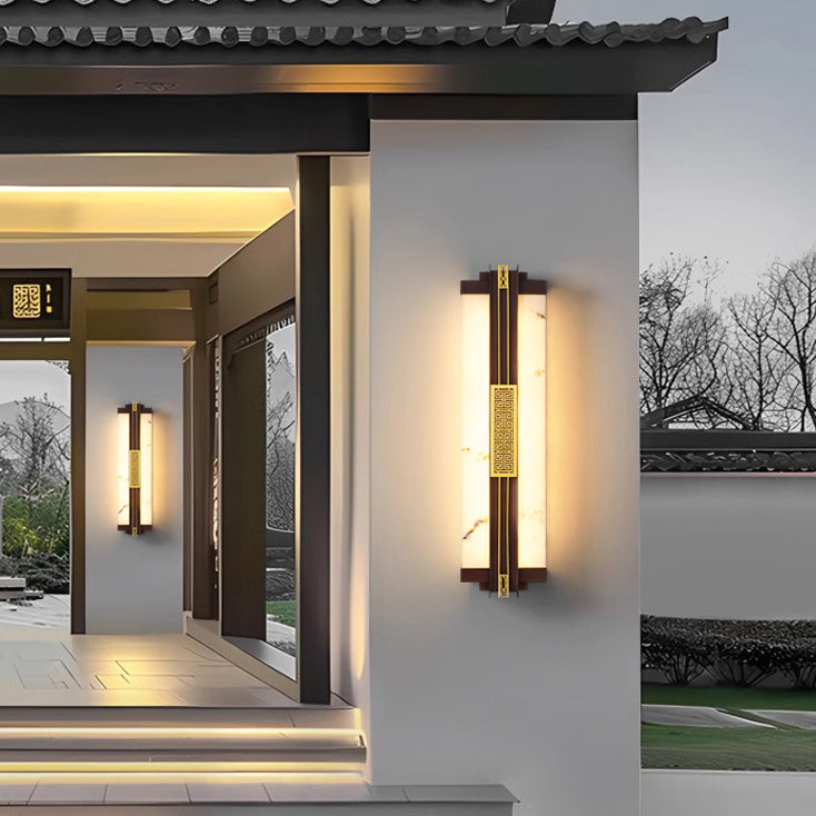 Chinese Marble Pattern Linear LED Wall Sconce Lamp