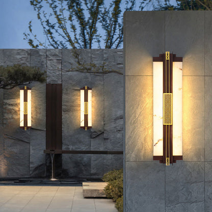 Chinese Marble Pattern Linear LED Wall Sconce Lamp