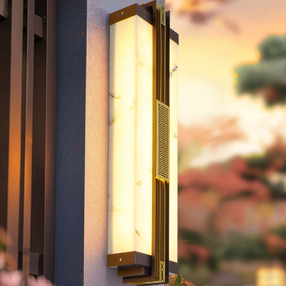 Chinese Marble Pattern Linear LED Wall Sconce Lamp