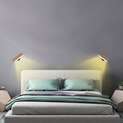 Modern Minimalist Rectangle Wood LED Wall Sconce Lamp