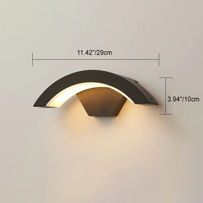 Modern Minimalist Curved Bent Aluminum LED Wall Sconce Lamp