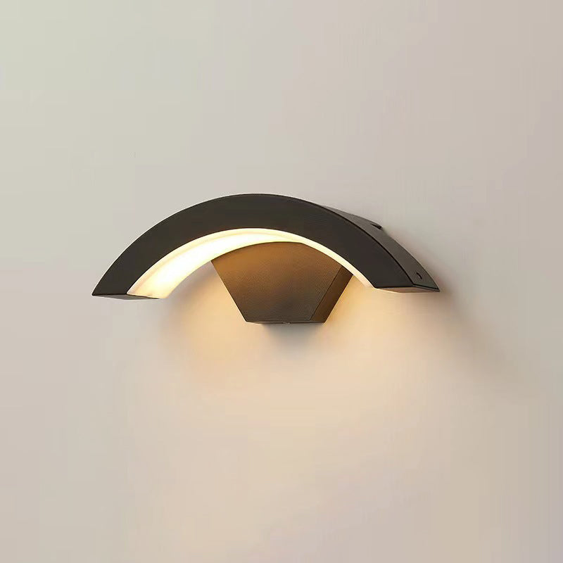 Modern Minimalist Curved Bent Aluminum LED Wall Sconce Lamp