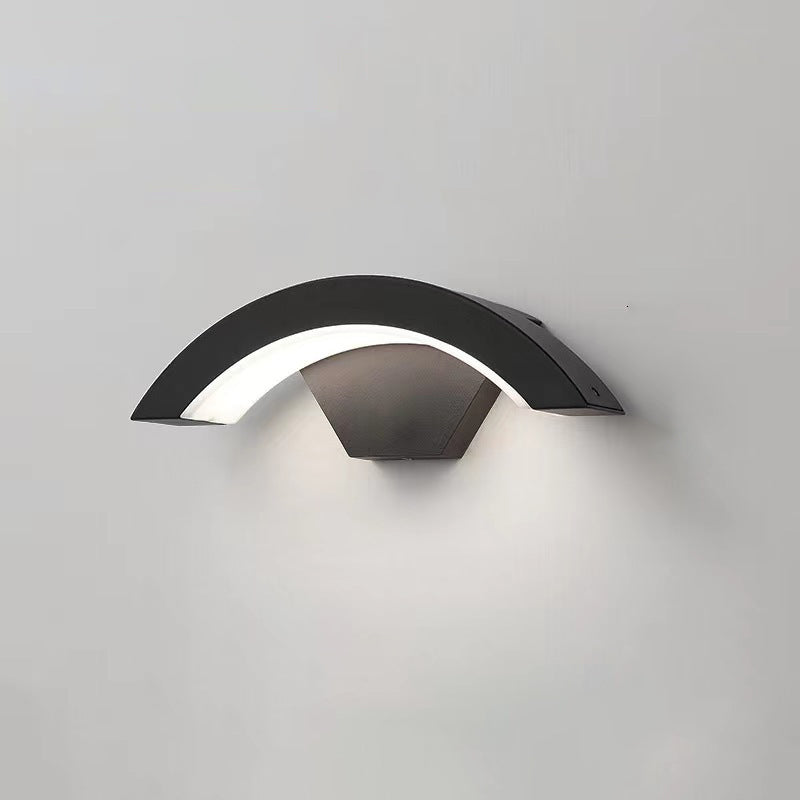 Modern Minimalist Curved Bent Aluminum LED Wall Sconce Lamp