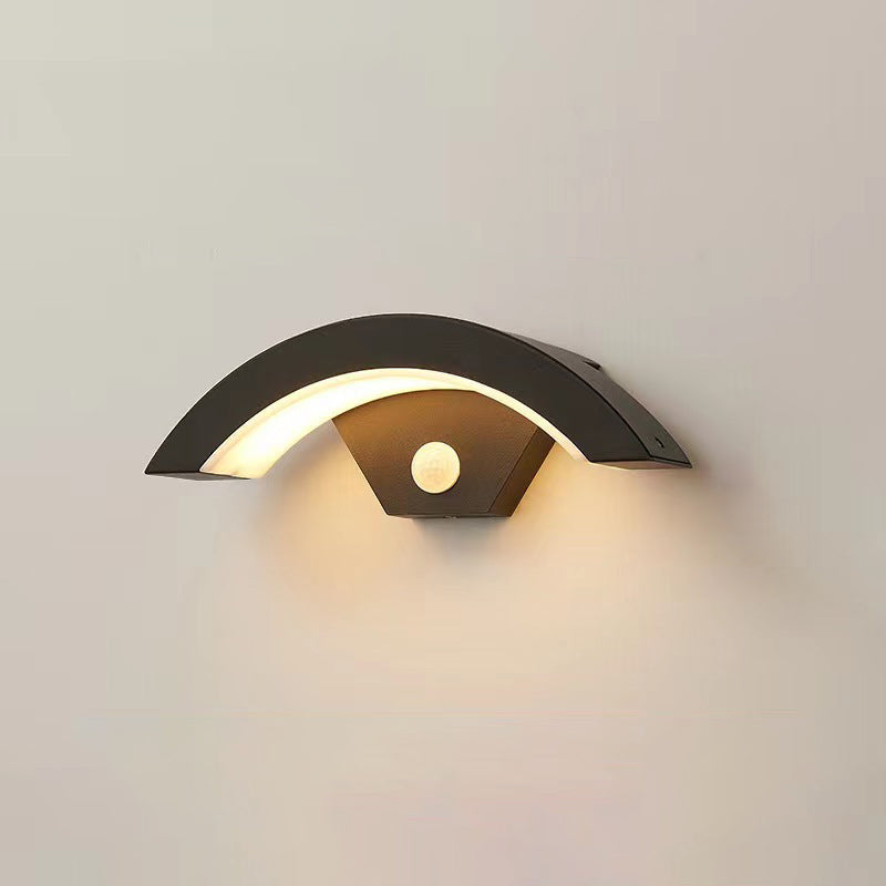 Modern Minimalist Curved Bent Aluminum LED Wall Sconce Lamp