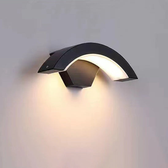 Modern Minimalist Curved Bent Aluminum LED Wall Sconce Lamp