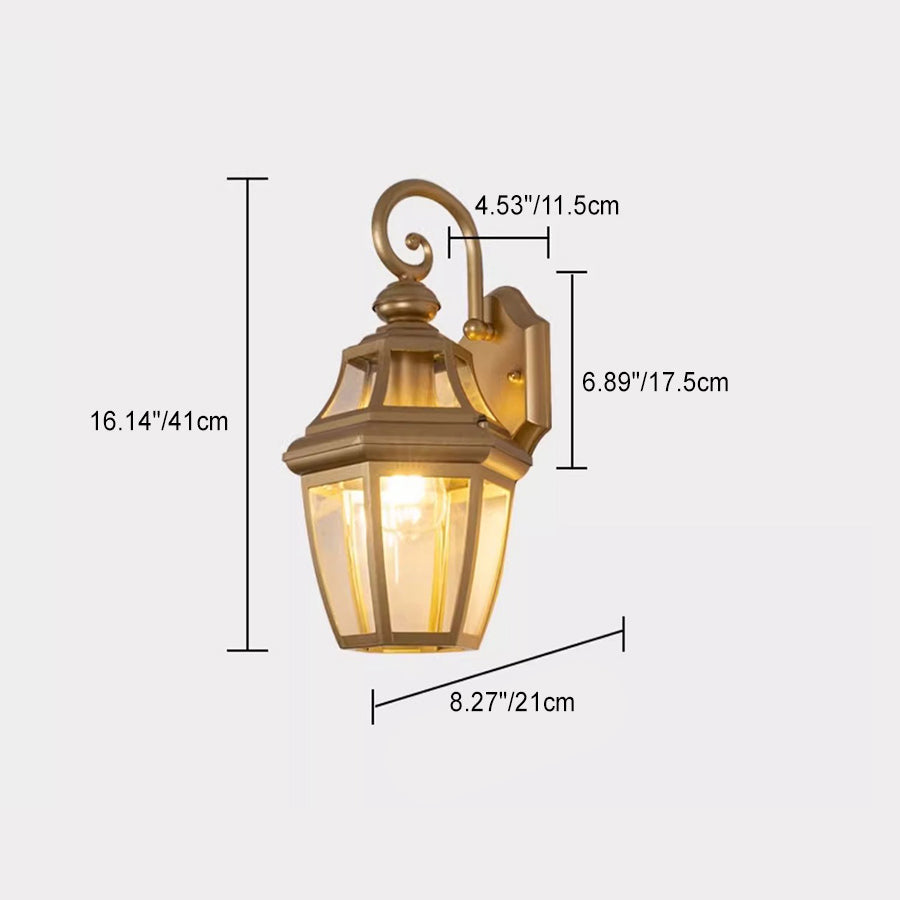 Round Waterproof Glass Hardware 1-Light Wall Sconce Lamp