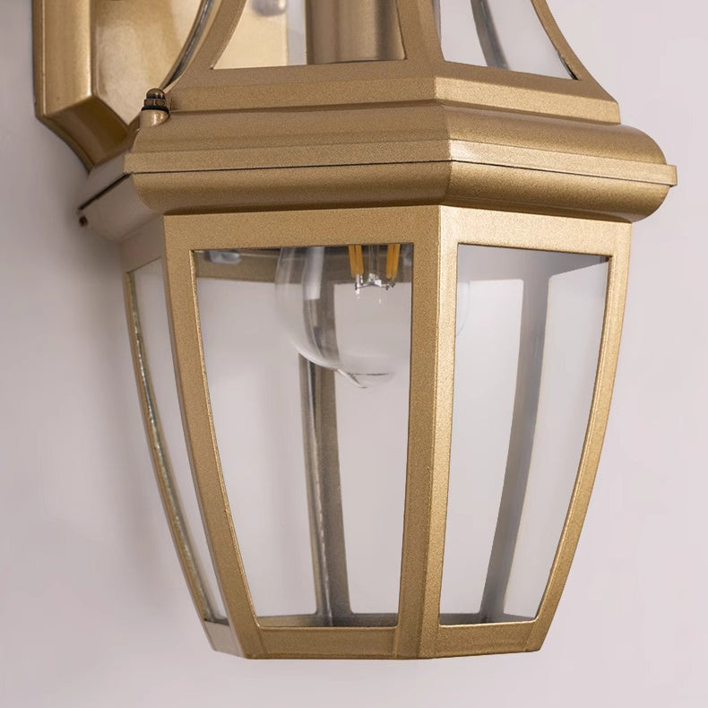 Round Waterproof Glass Hardware 1-Light Wall Sconce Lamp