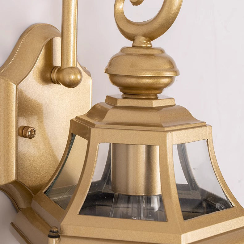 Round Waterproof Glass Hardware 1-Light Wall Sconce Lamp