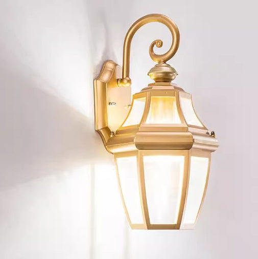 Round Waterproof Glass Hardware 1-Light Wall Sconce Lamp