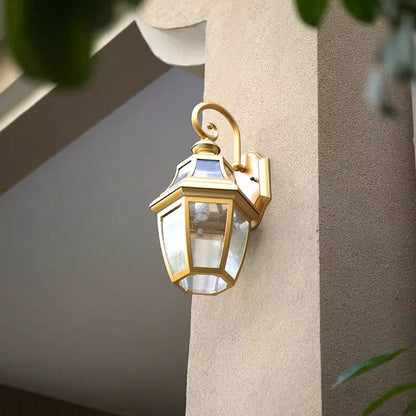 Round Waterproof Glass Hardware 1-Light Wall Sconce Lamp