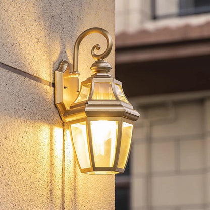 Round Waterproof Glass Hardware 1-Light Wall Sconce Lamp