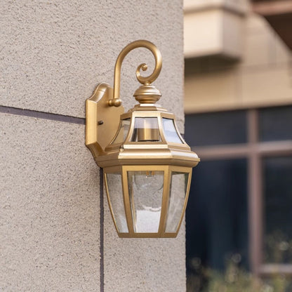 Round Waterproof Glass Hardware 1-Light Wall Sconce Lamp