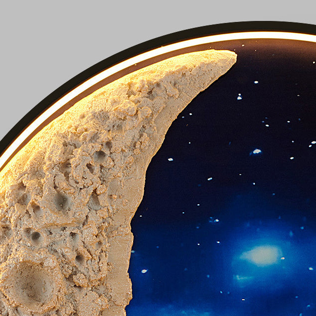 Deco Round Resin Aluminum Hardware LED Wall Sconce Lamp