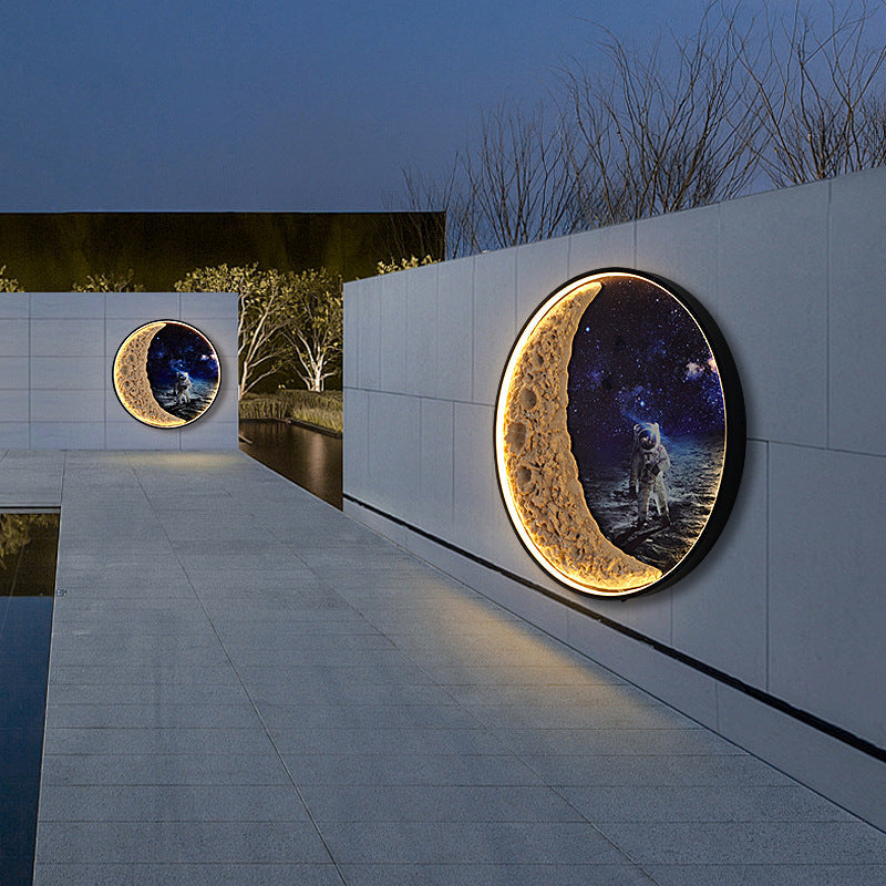 Deco Round Resin Aluminum Hardware LED Wall Sconce Lamp