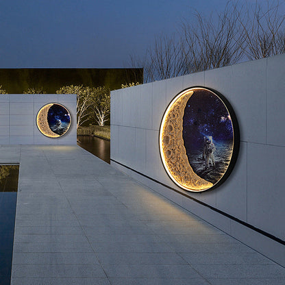 Deco Round Resin Aluminum Hardware LED Wall Sconce Lamp