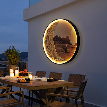 Deco Round Resin Aluminum Hardware LED Wall Sconce Lamp