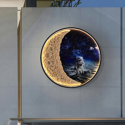 Deco Round Resin Aluminum Hardware LED Wall Sconce Lamp