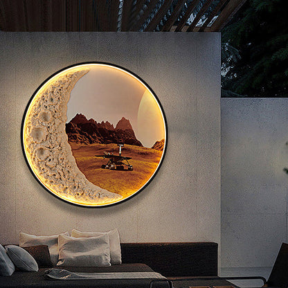 Deco Round Resin Aluminum Hardware LED Wall Sconce Lamp