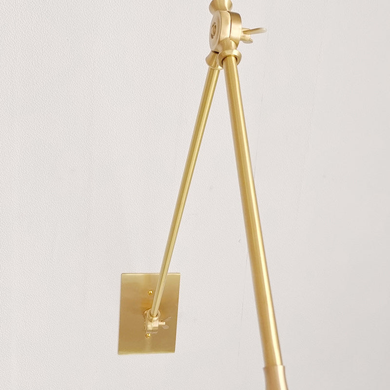Foldable Cone Aluminum Brass 1-Light Wall Sconce Lamp