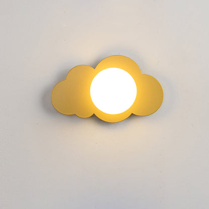 Art Deco Cloud Shape Glass Iron 1-Light Wall Sconce Lamp