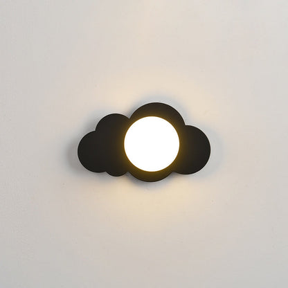 Art Deco Cloud Shape Glass Iron 1-Light Wall Sconce Lamp