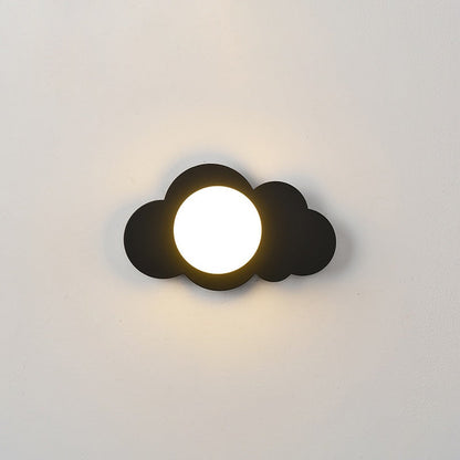 Art Deco Cloud Shape Glass Iron 1-Light Wall Sconce Lamp