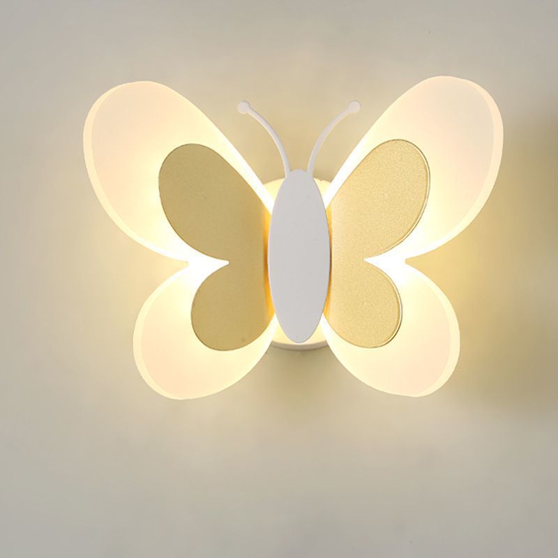 Art Deco Butterfly Shape Acrylic Iron LED Wall Sconce Lamp