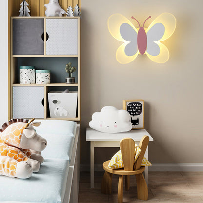Art Deco Butterfly Shape Acrylic Iron LED Wall Sconce Lamp