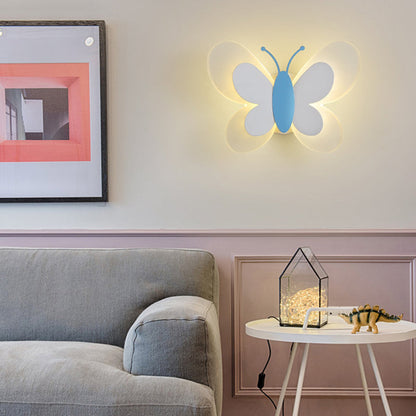 Art Deco Butterfly Shape Acrylic Iron LED Wall Sconce Lamp