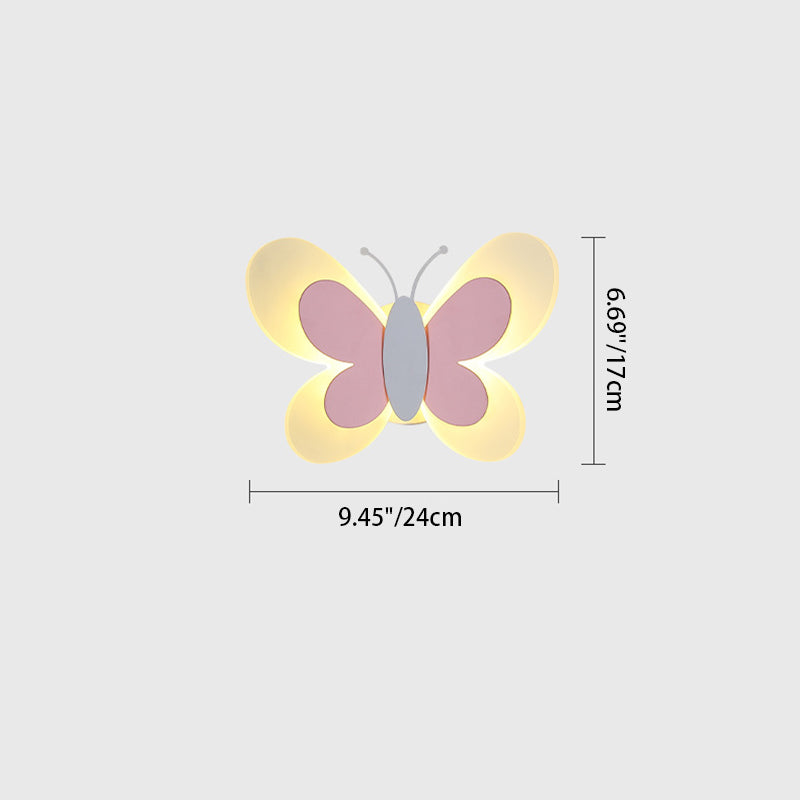 Art Deco Butterfly Shape Acrylic Iron LED Wall Sconce Lamp