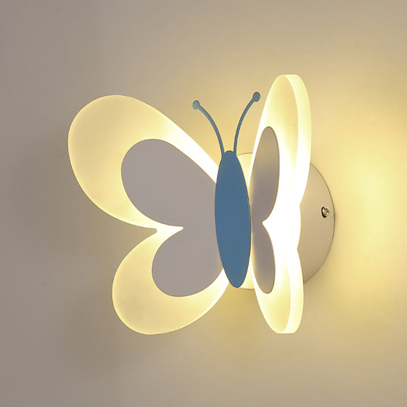 Art Deco Butterfly Shape Acrylic Iron LED Wall Sconce Lamp