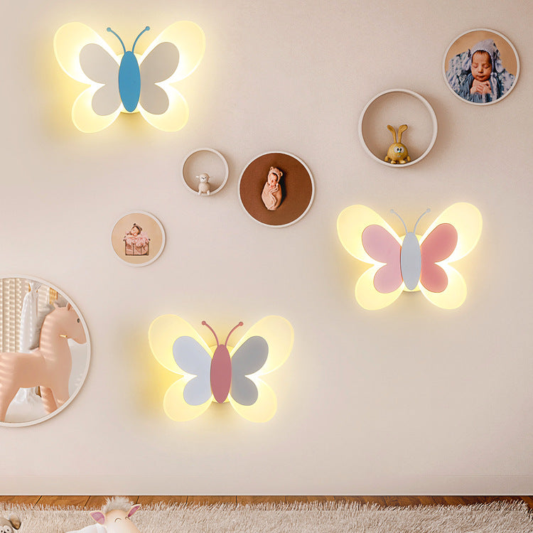 Art Deco Butterfly Shape Acrylic Iron LED Wall Sconce Lamp