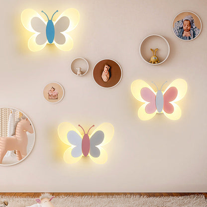 Art Deco Butterfly Shape Acrylic Iron LED Wall Sconce Lamp