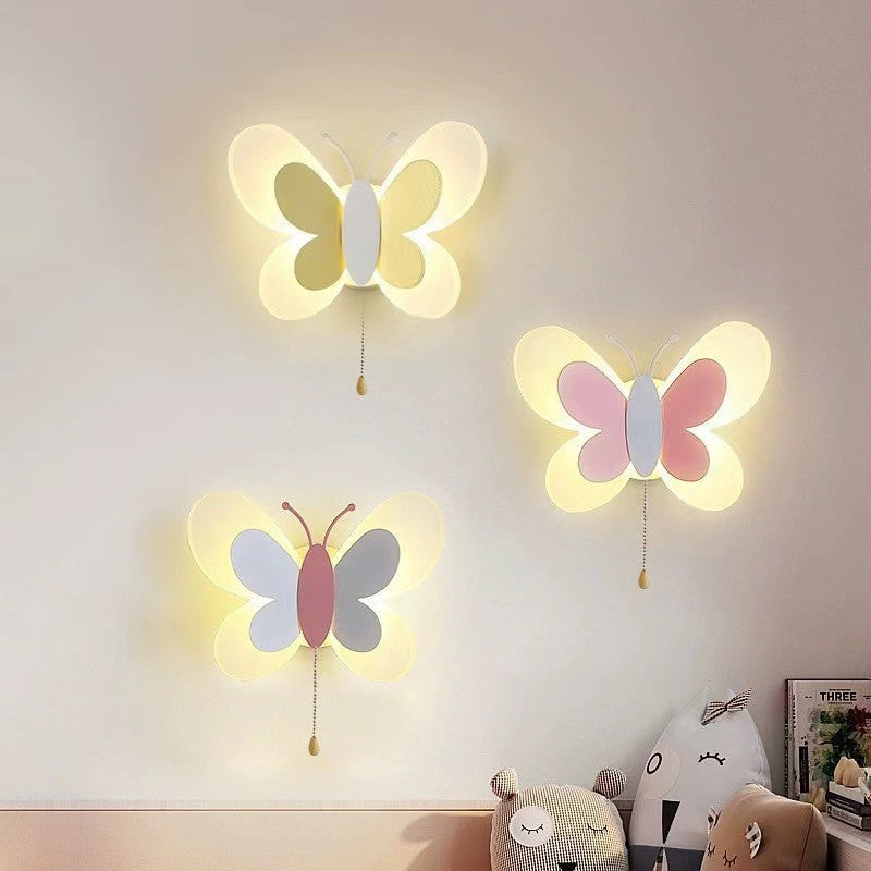 Art Deco Butterfly Shape Acrylic Iron LED Wall Sconce Lamp