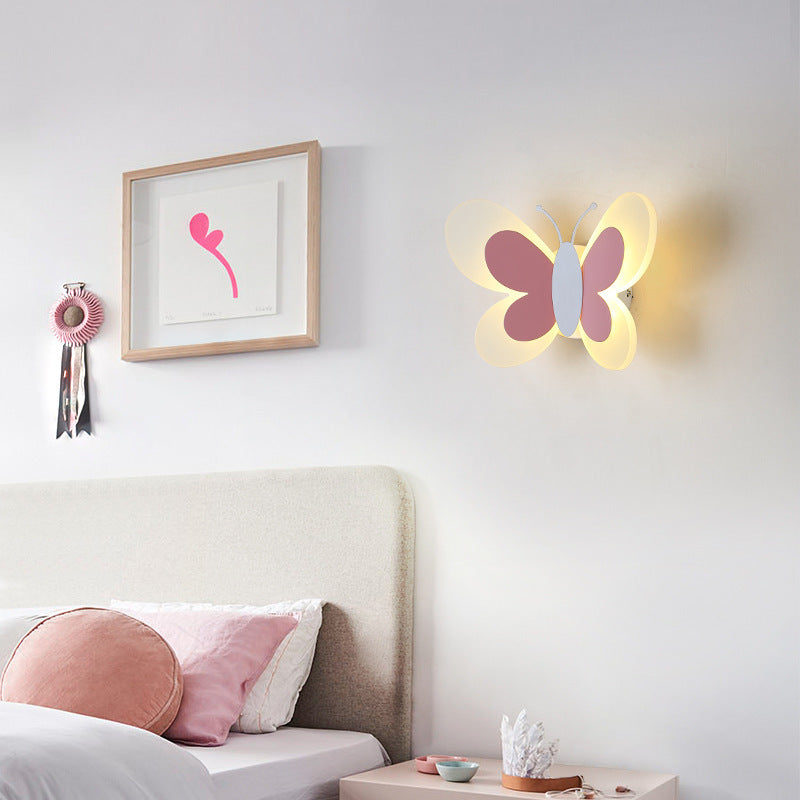 Art Deco Butterfly Shape Acrylic Iron LED Wall Sconce Lamp