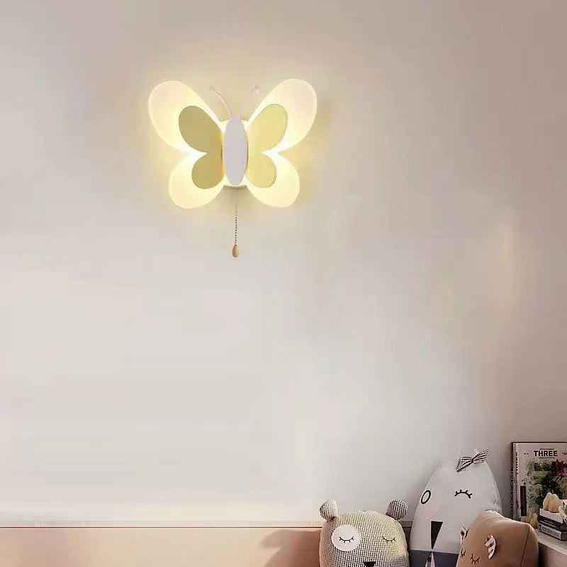 Art Deco Butterfly Shape Acrylic Iron LED Wall Sconce Lamp