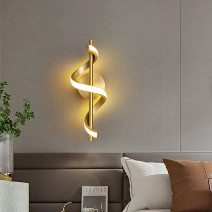 Round Line Bend Acrylic Iron LED Wall Sconce Lamp