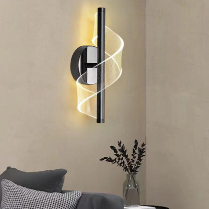 Round Line Bend Acrylic Iron LED Wall Sconce Lamp