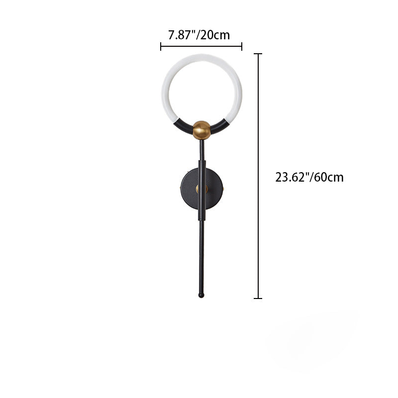 Modern Luxury Round Bar Acrylic Iron LED Wall Sconce Lamp