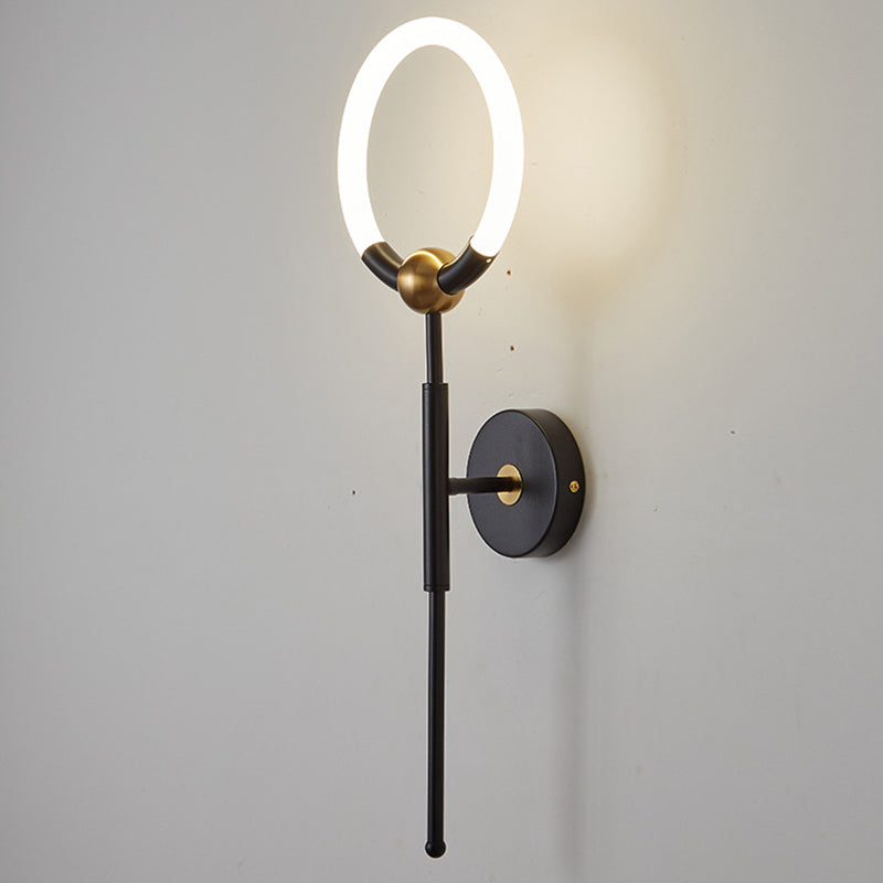 Modern Luxury Round Bar Acrylic Iron LED Wall Sconce Lamp