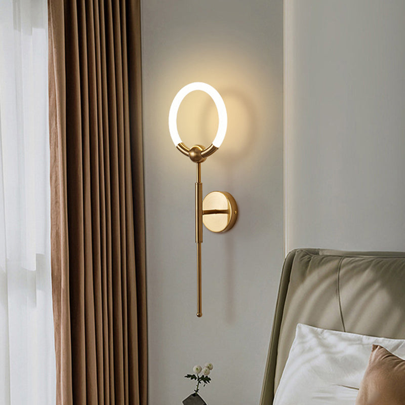 Modern Luxury Round Bar Acrylic Iron LED Wall Sconce Lamp