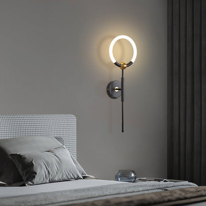 Modern Luxury Round Bar Acrylic Iron LED Wall Sconce Lamp