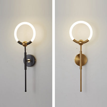 Modern Luxury Round Bar Acrylic Iron LED Wall Sconce Lamp