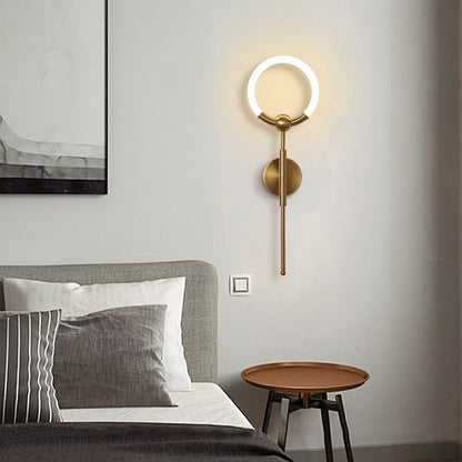 Modern Luxury Round Bar Acrylic Iron LED Wall Sconce Lamp